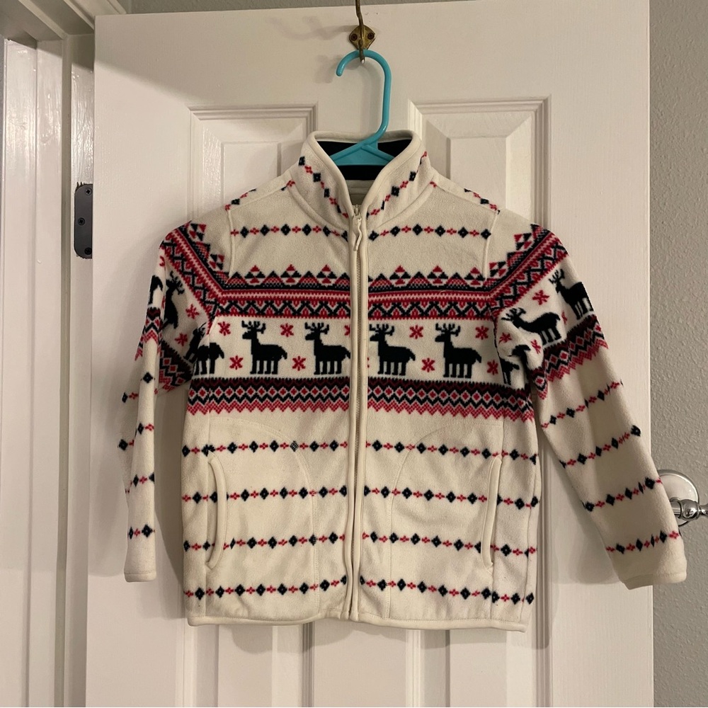 Uniqlo Kid’s Christmas Holiday Zip Jacket Size 5-6
